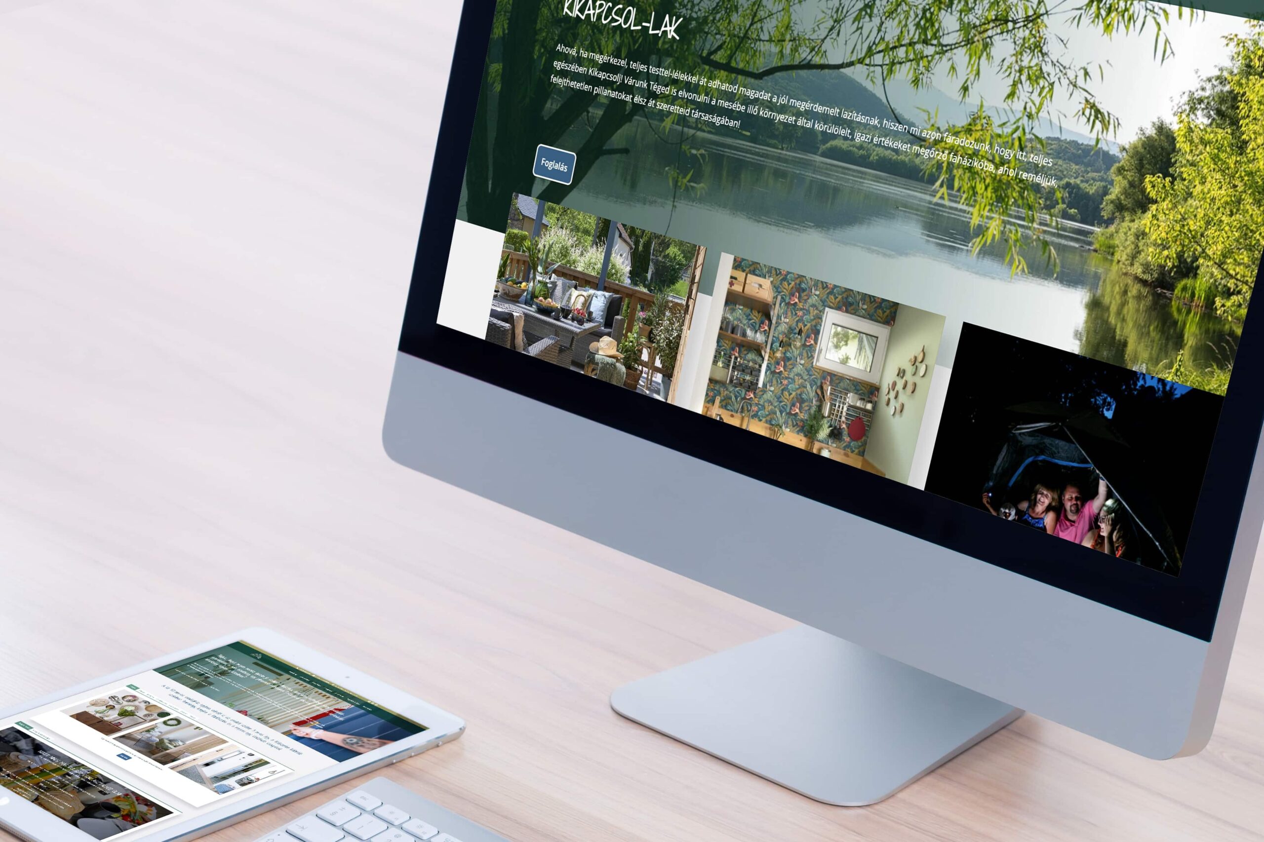 Kikapcsol-Lak Vendégház weboldal részlet