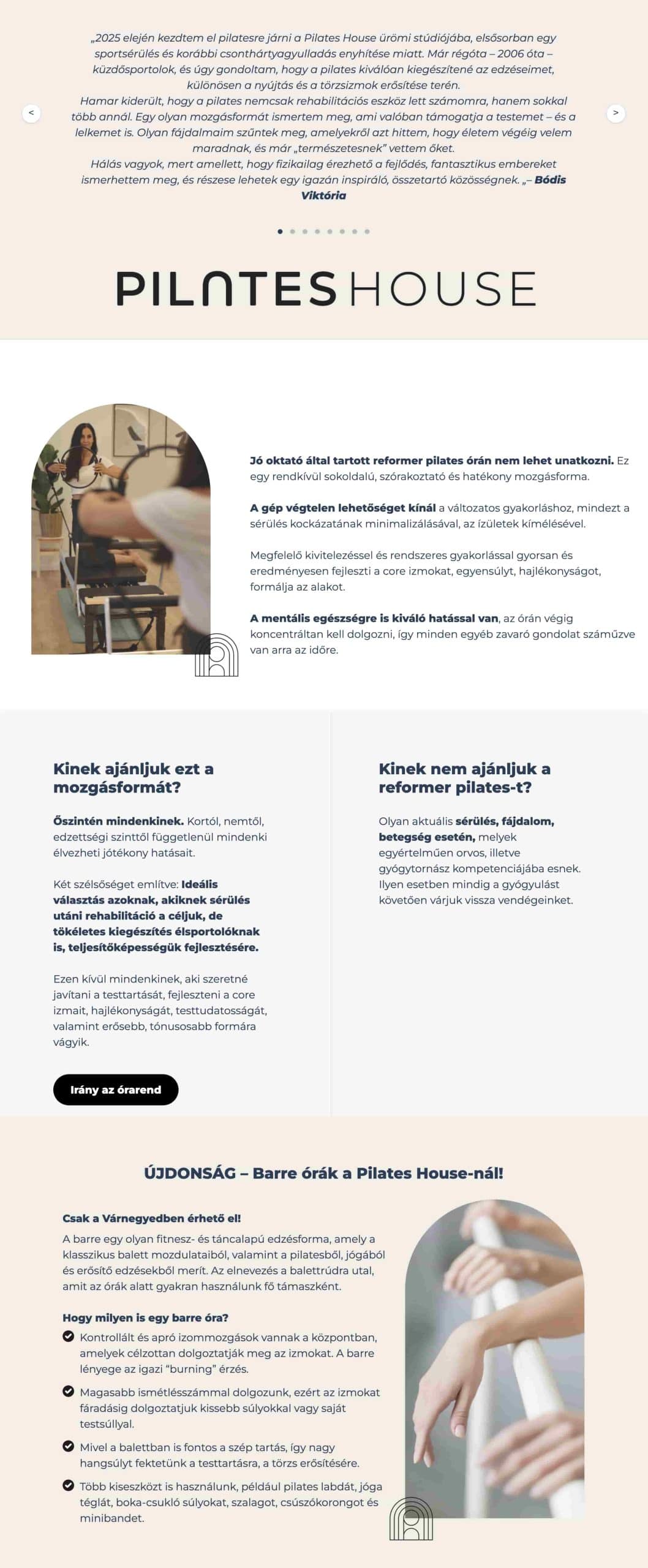 Pilates House főoldal